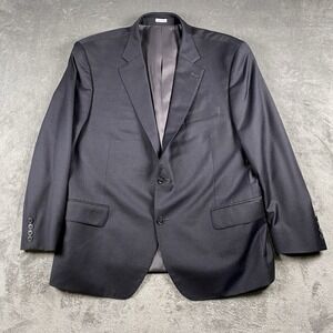 Peter Millar Blazer Mens 48R Blue Grey Wool Check Sport Coat Jacket Union *READ*